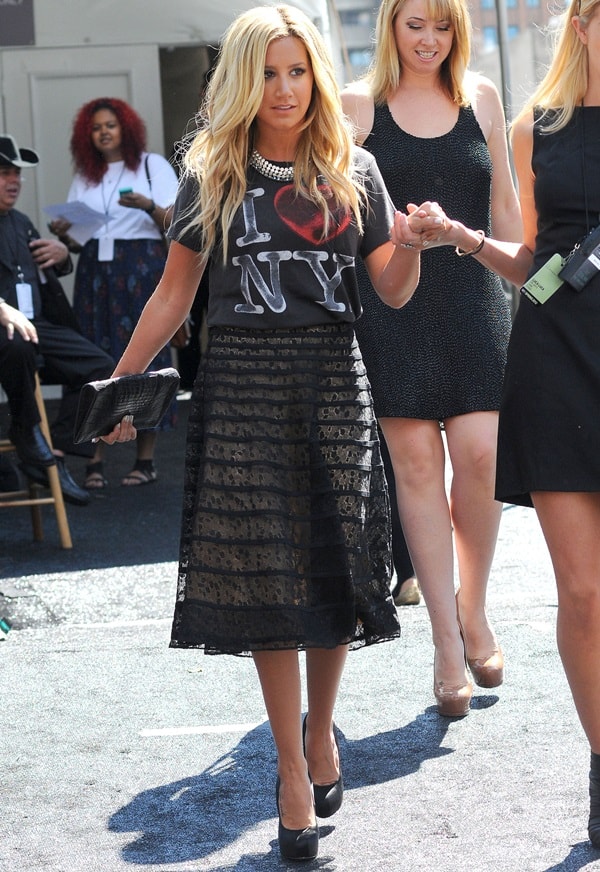 Ashley Tisdale attends the Luca Luca Spring 2012 Fashion Show in New York City