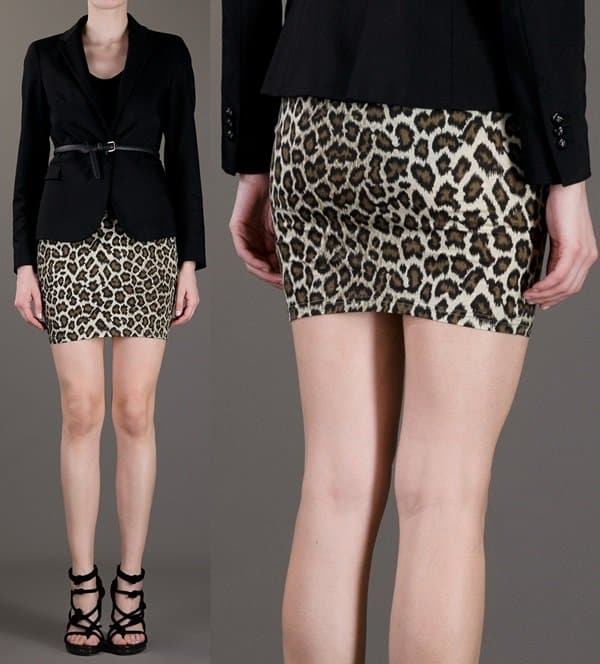 Jean Paul Gaultier Vintage Leopard Print Skirt in Tonal Brown