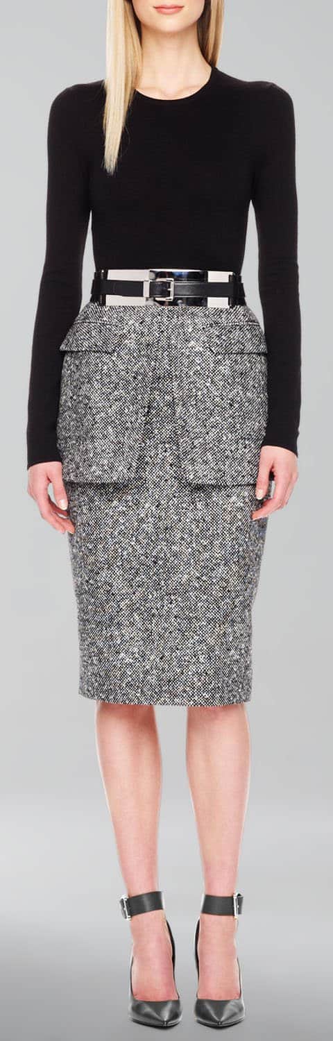 Michael Kors Tweed Peplum Skirt