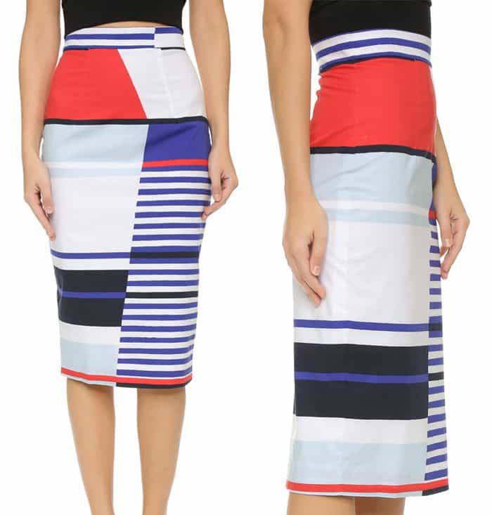 Milly Marina Stripe Skirt